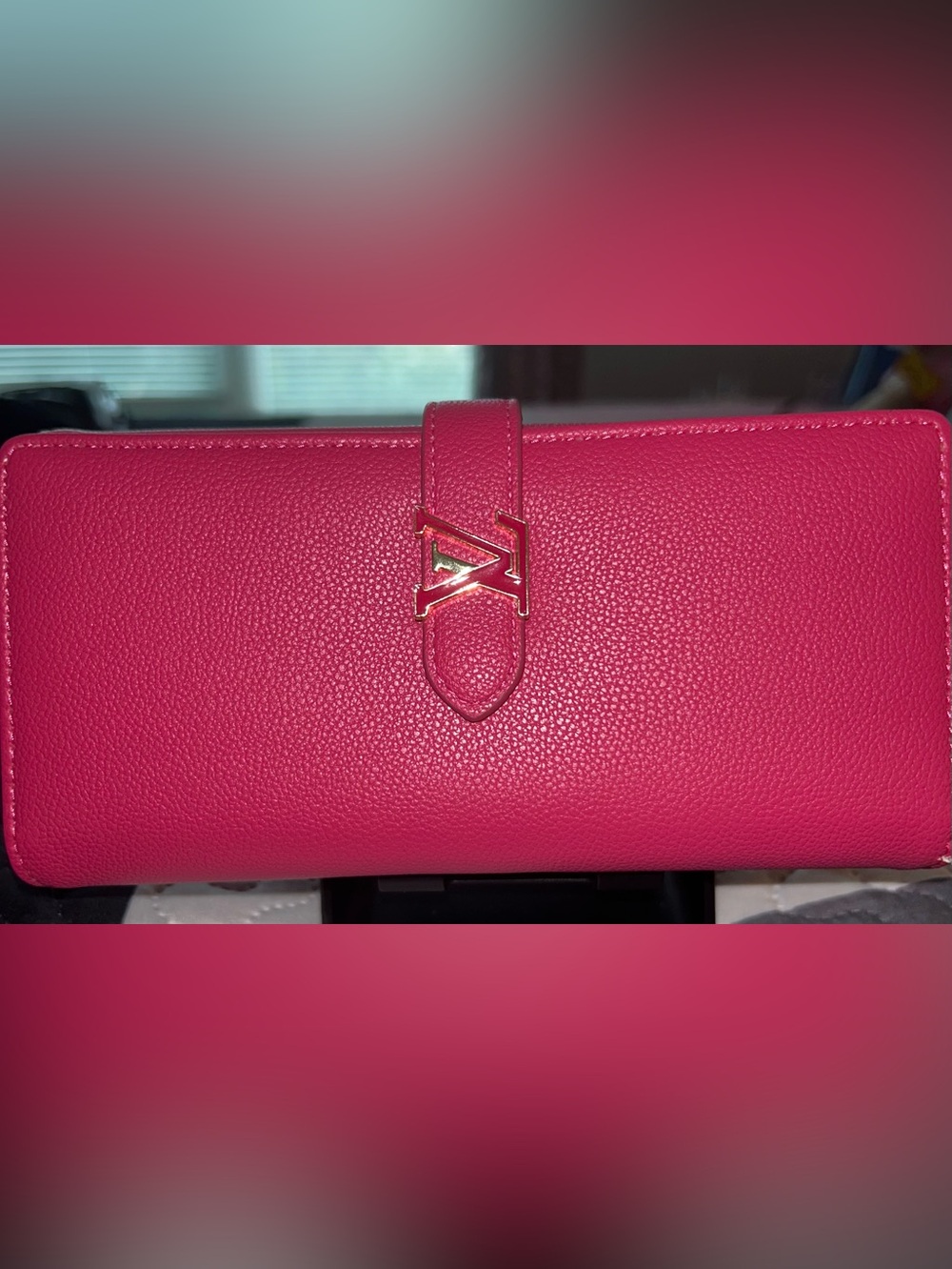 Inspired Louis Vuitton, pink and with Gold Accent